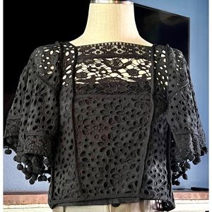 Anthropologie Victorian Cutout Blouse XS